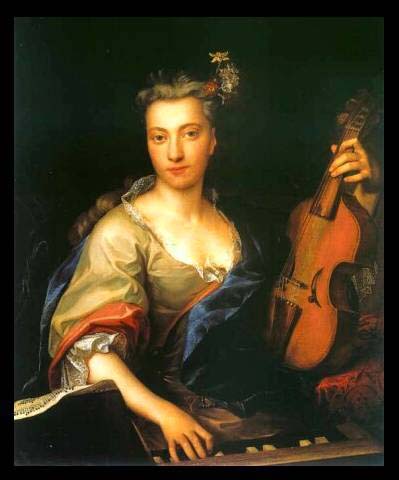 Portrait of Young Woman Playing the Viola da Gamba